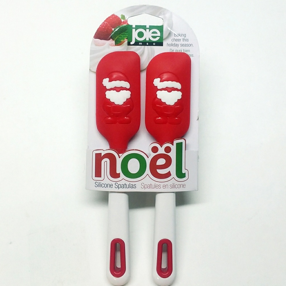 New! Two JOIE "Noel" Santa Claus Silicone Spatulas